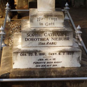 NIEBUHR Sophie Catharine Dorothea nee RABE 1861-1937