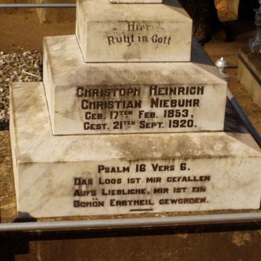 NIEBUHR Christoph Heinrich Christian 1853-1920