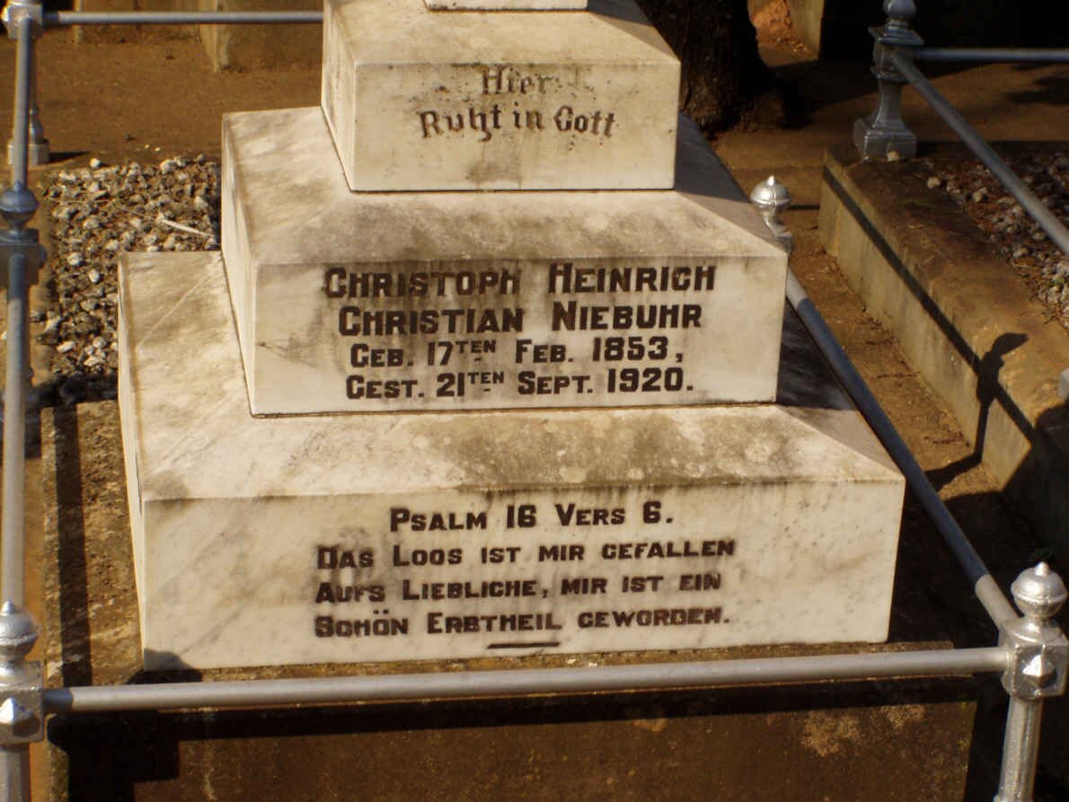 NIEBUHR Christoph Heinrich Christian 1853-1920