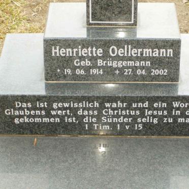 OELLERMANN Henriette nee BRÜGGEMANN 1914-2002