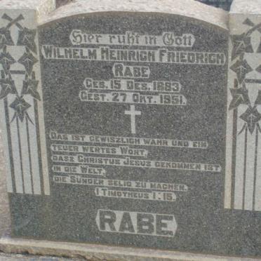 RABE Wilhelm Heinrich Friedrich 1883-1951