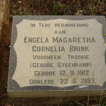 BRINK Engela Magaretha Cornelia formerly TROSKIE nee STEENKAMP 1912-1997
