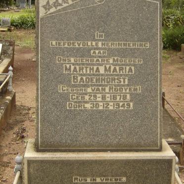 BADENHORST Martha Maria nee VAN ROOYEN 1878-1949