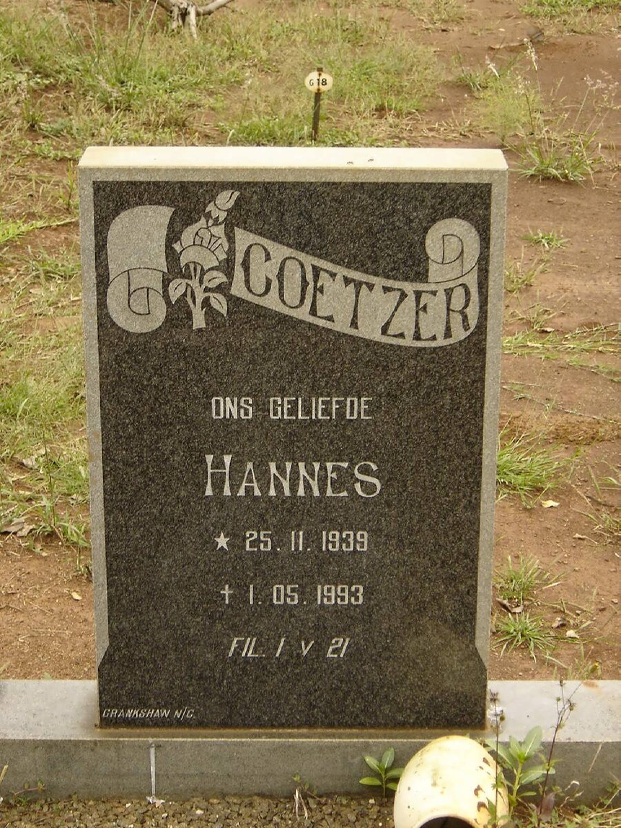 COETZER Hannes 1939-1993