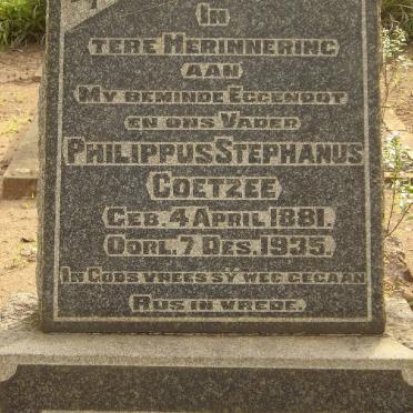 COETZEE Philippus Stephanus 1881-1935