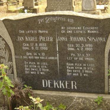 DEKKER Jan Karel Pieter 1893-1986 &amp; Anna Johanna Susanna 1898-1960