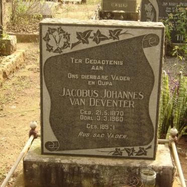 DEVENTER Jacobus Johannes, van 1870-1960