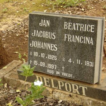 DELPORT Jan Jacobus Johannes 1925-1997 &amp; Beatrice Francina 1931