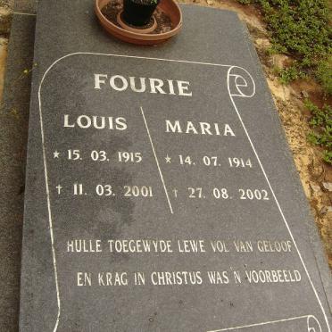 FOURIE Louis 1915-2001 &amp; Maria 1914-2002 :: FOURIE Pieter J. 1941-2003 