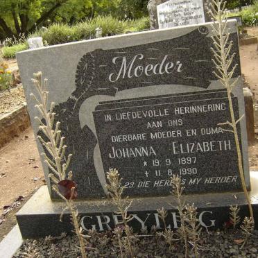 GREYLING Johanna Elizabeth 1897-1990
