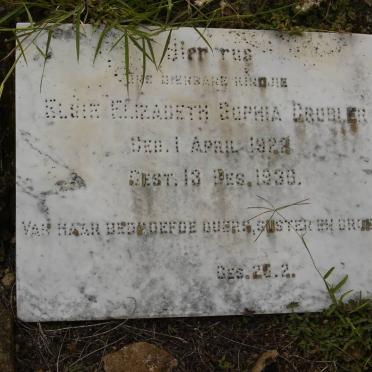 GROBLER Elsie Elizabeth Sophia 1922-1935