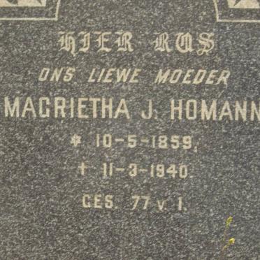 HOMANN Margrietha J. 1859-1940