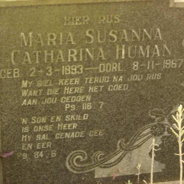 HUMAN Maria Susanna Catharina 1893-1967
