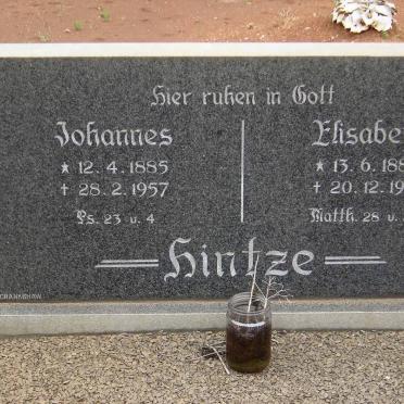 HINZE Johannes 1884-1957 &amp; Elisabeth 1888-1981