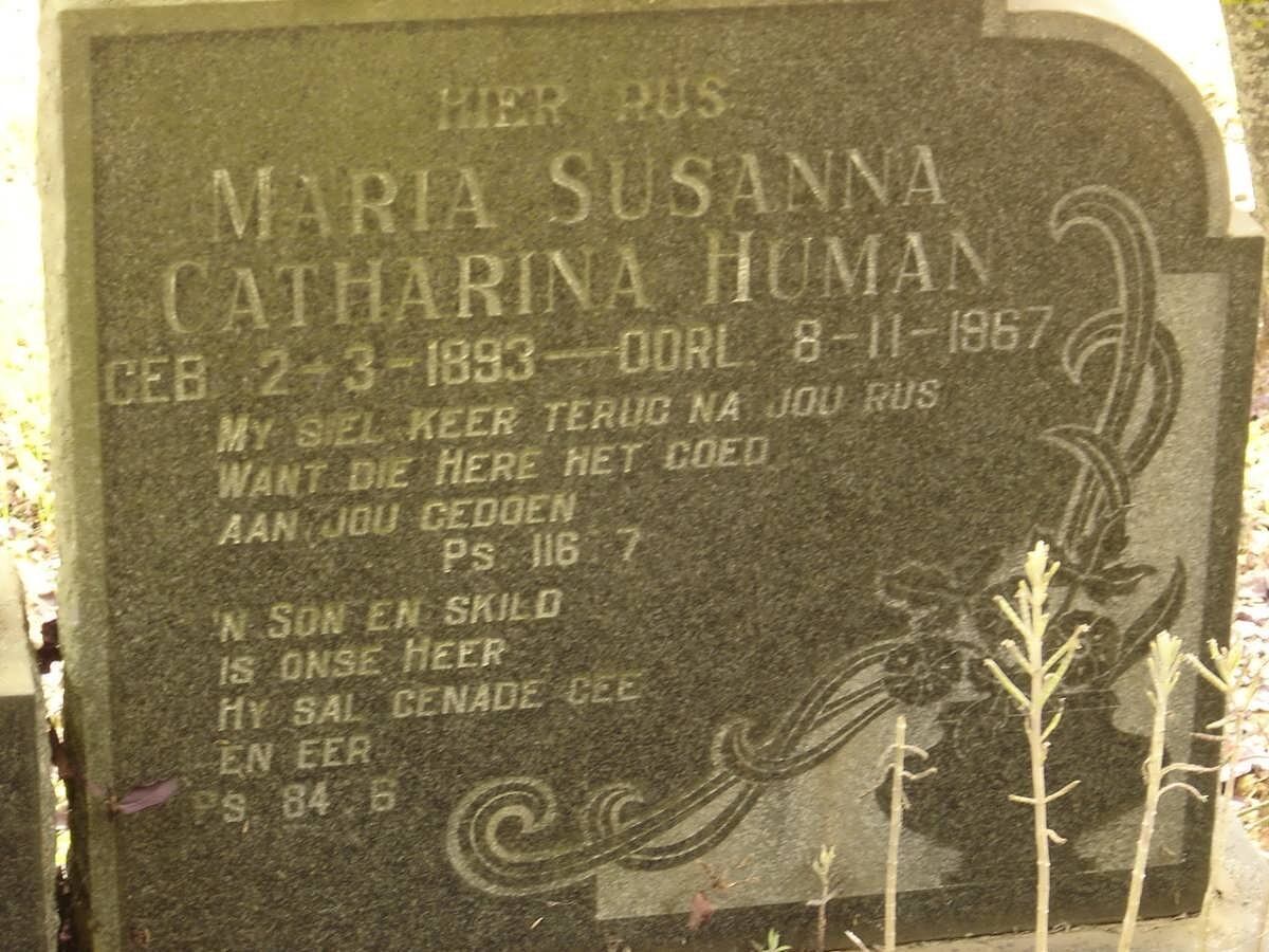 HUMAN Maria Susanna Catharina 1893-1967
