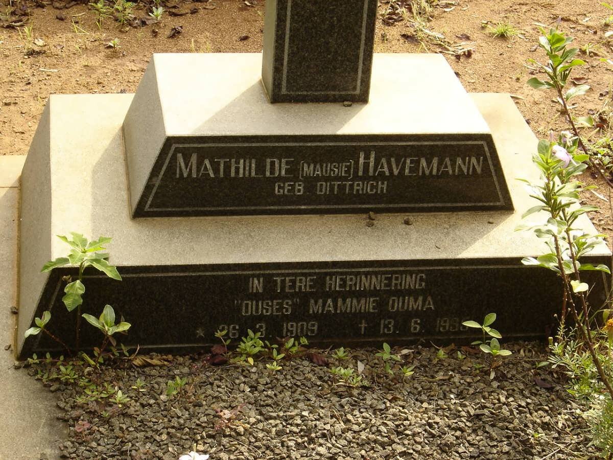 HAVEMANN Mathilde nee DITTRICH 1909-1995