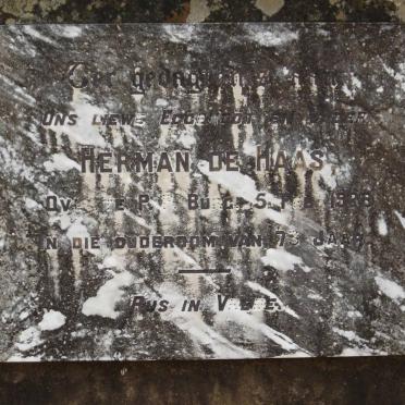 HAAS Herman, de  -1928