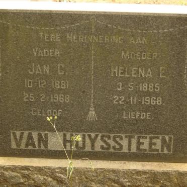 HUYSSTEEN Jan C., van 1881-1968 &amp; Helena E. 1885-1968