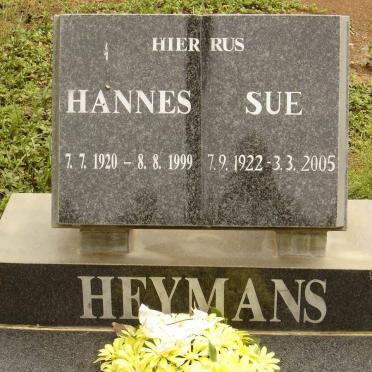 HEYMANS Hannes 1920-1999 &amp; Sue 1922-2005