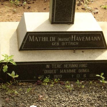 HAVEMANN Mathilde nee DITTRICH 1909-1995