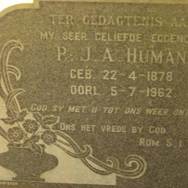 HUMAN P.J.A. 1878-1962