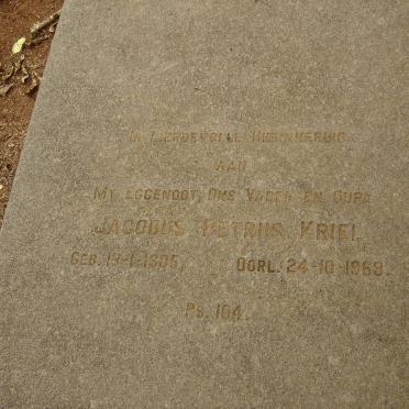 KRIEL Jacobus Petrus 1905-1969