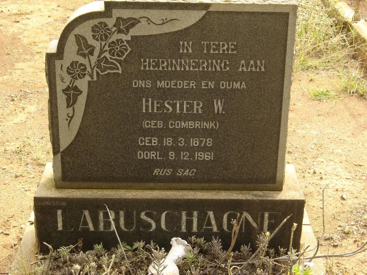 LABUSCHAGNE Hester W. nee COMBRINK 1878-1961
