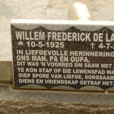 LANGE Willem Frederick, de 1925-2002