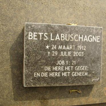 LABUSCHAGNE Bets 1912-2003