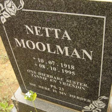 MOOLMAN Netta 1918-1995