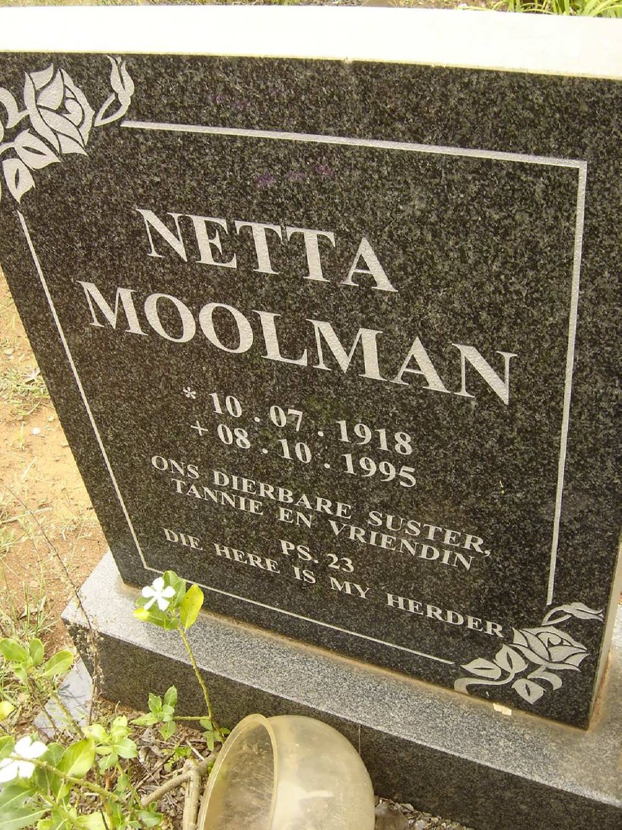 MOOLMAN Netta 1918-1995