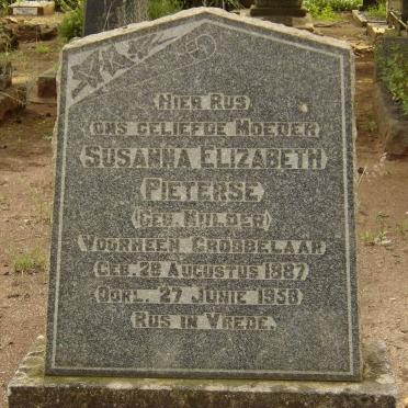 PIETERSE Susanna Elizabeth formerly GROBBELAAR nee MULDER 1887-1958