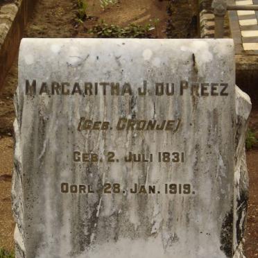 PREEZ Margaritha J., du nee CRONJE 1831-1919