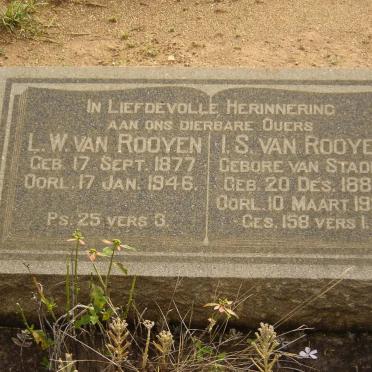 ROOYEN L.W., van 1877-1946 &amp; I.S. VAN STADEN 1882-1950