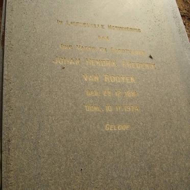 ROOYEN Johan Hendrik Frederik, van 1881-1974