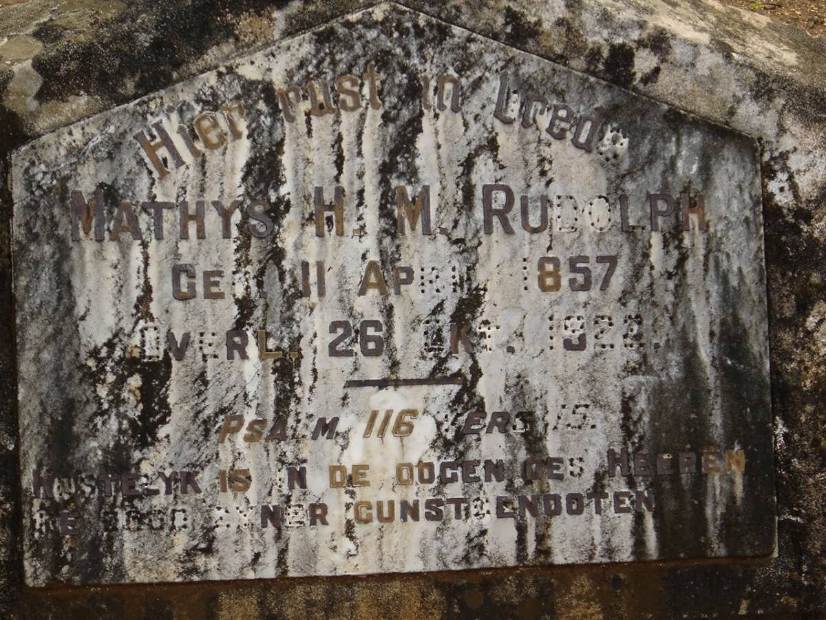 RUDOLPH Mathys H.M. 1857-1922