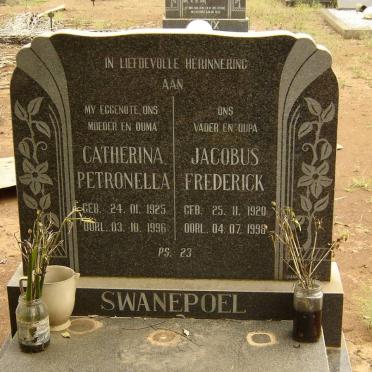 SWANEPOEL Jacobus Frederick 1920-1998 &amp; Catherina Petronella 1925-1996