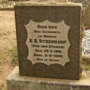 STEENKAMP S.S. nee VAN STADEN 1881-1946