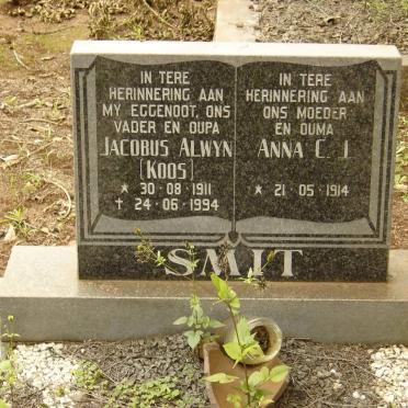 SMIT Jacobus Alwyn 1911-1994 &amp; Anna C.J. 1914-
