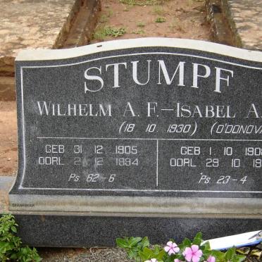 STUMPF Wilhelm A.F. 1905-1994 &amp; Isabel A.Y. O'DONOVAN 1908-1990