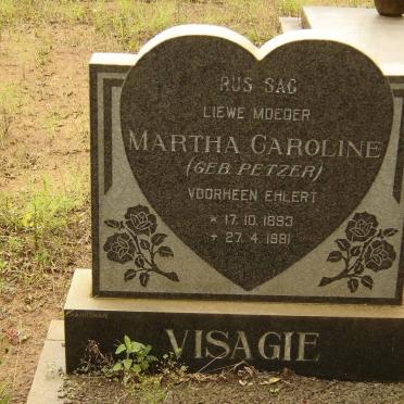 VISAGIE Martha Caroline formerly EHLERT nee PETZER 1893-1981