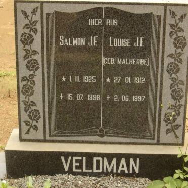 VELDMAN Salmon J.F. 1925-1998 &amp; Louise J.F. MALHERBE 1912-1997