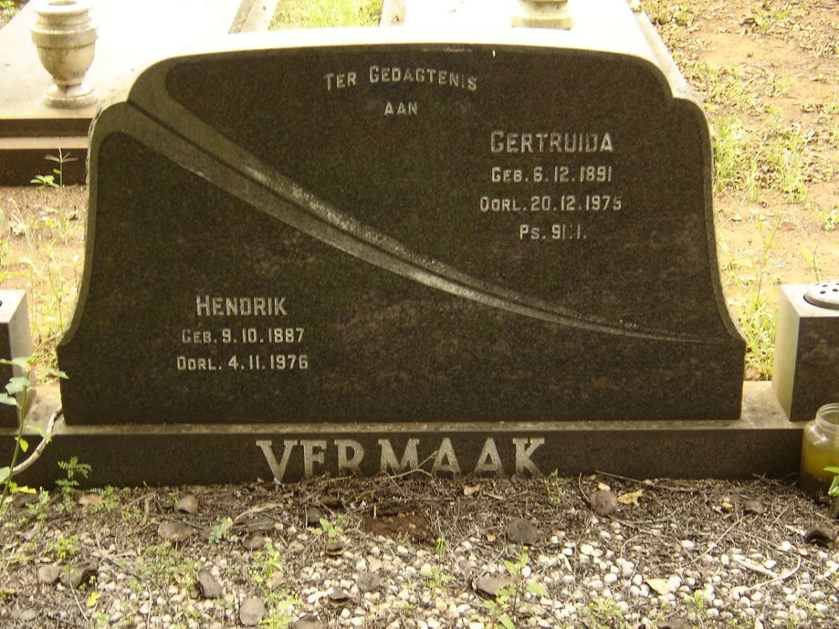VERMAAK Hendrik 1887-1976 &amp; Gertruida 1891-1975