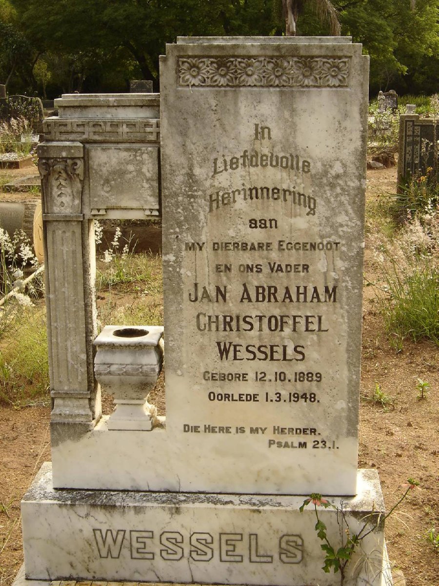 WESSELS Jan Abraham Christoffel 1889-1948