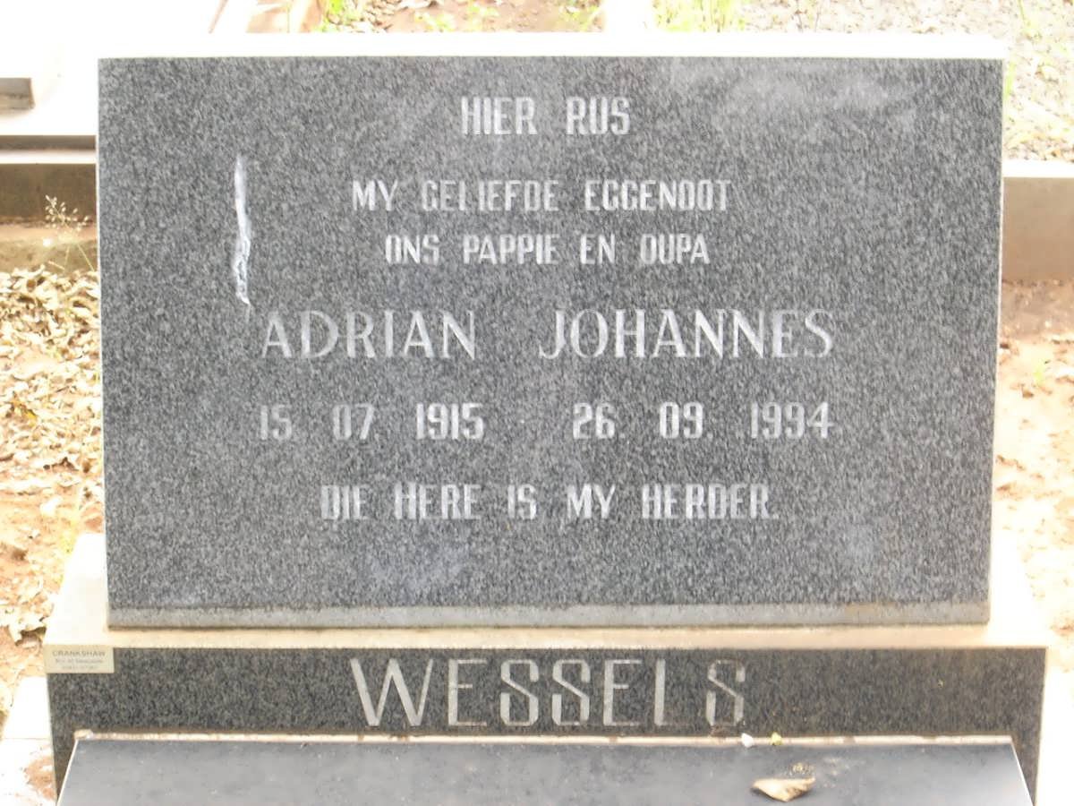 WESSELS Adrian Johannes 1915-1994