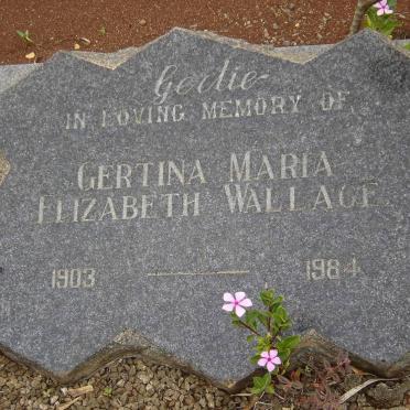 WALLACE Gertina Maria Elizabeth 1903-1984
