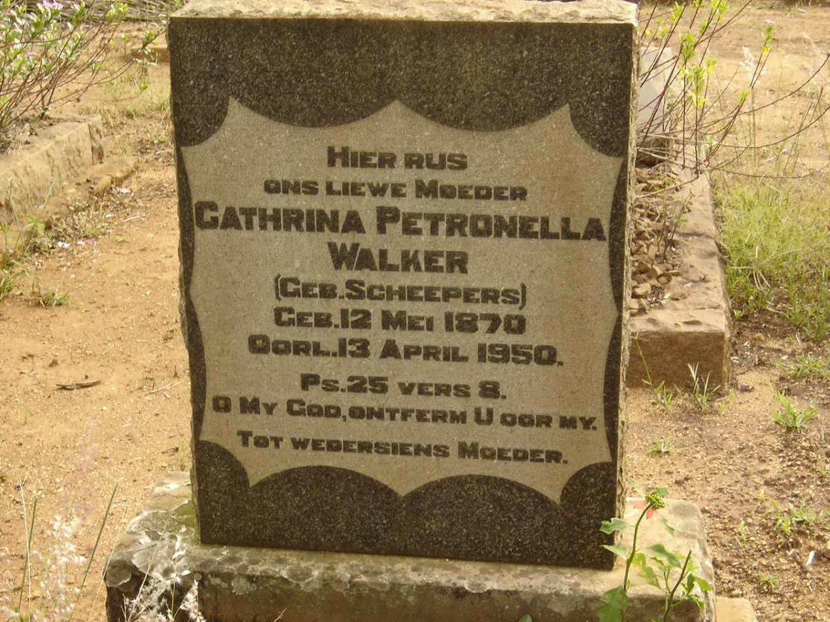 WALKER Cathrina Petronella nee SCHEEPERS 1870-1950
