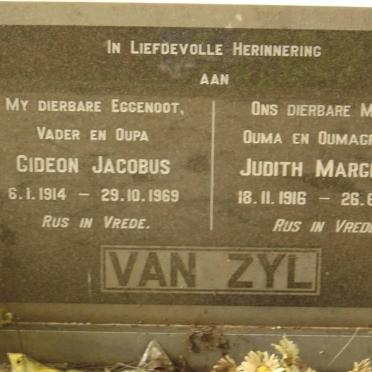 ZYL Gideon Jacobus, van 1914-1969 &amp; Judith Margietha 1916-2003