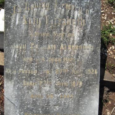 ALBOROUGH Amy Elizabeth 1870-1926