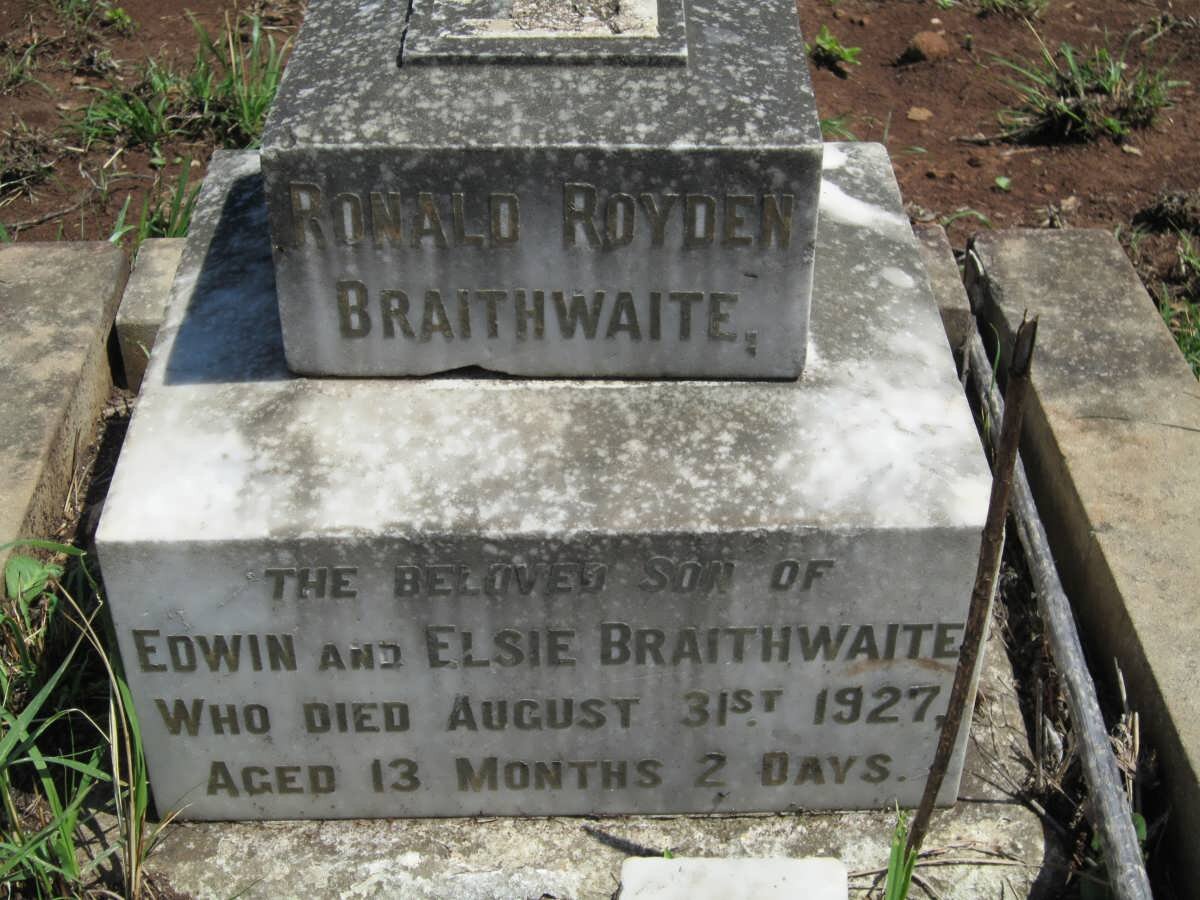 BRAITHWAITE Ronald Royden -1927